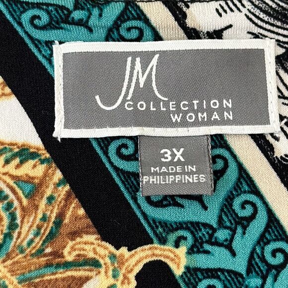 JM Collection Tunic Size 3X Paisley Bell Sleeve - Picture 12 of 13